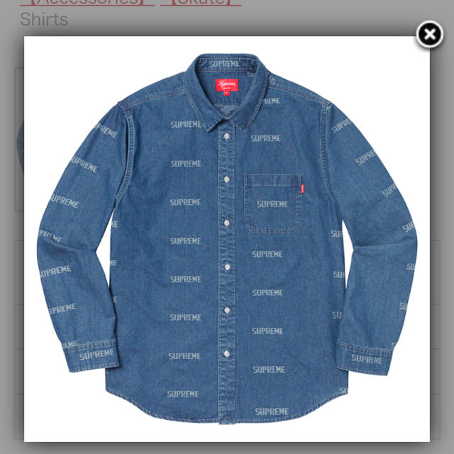 Supreme Logo Denim Shirt M 美品トップス