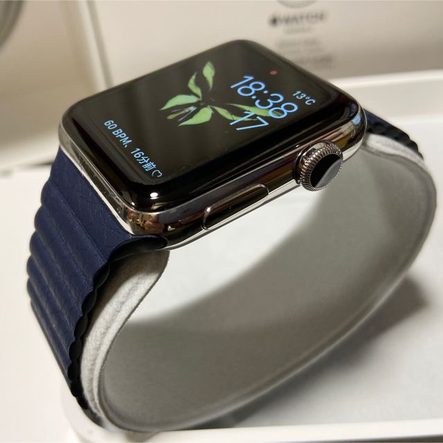 Apple Watch(アップルウォッチ)のApple Watch SERIES2 42mm ステンレス レザーループ スマホ/家電/カメラのスマートフォン/携帯電話(その他)の商品写真