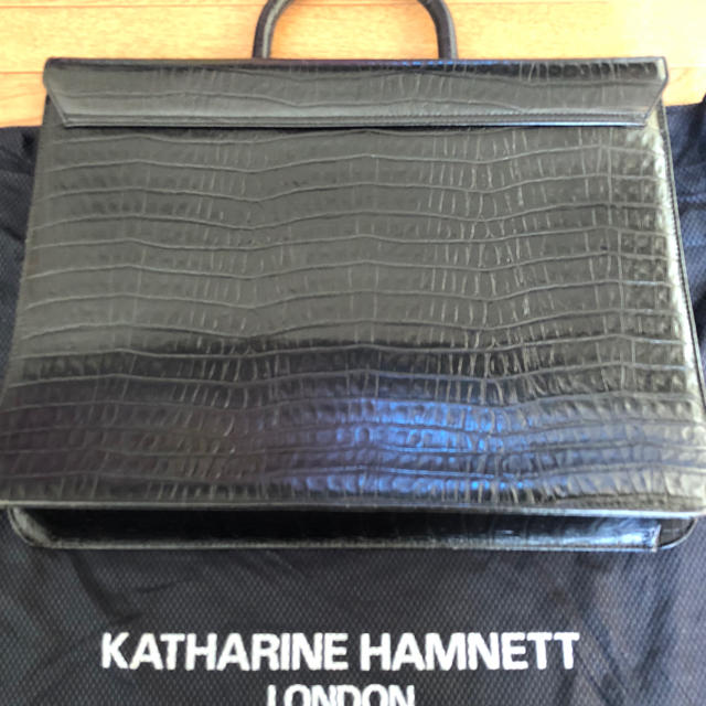 KATHARINE HAMNETT(キャサリンハムネット)の【値下げ】KATHARINE HAMNETT ♡ クロコブリーフケース レディースのバッグ(その他)の商品写真