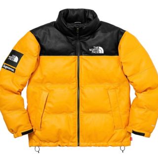 シュプリーム(Supreme)のSupreme  north face leather nuptse M(ダウンジャケット)