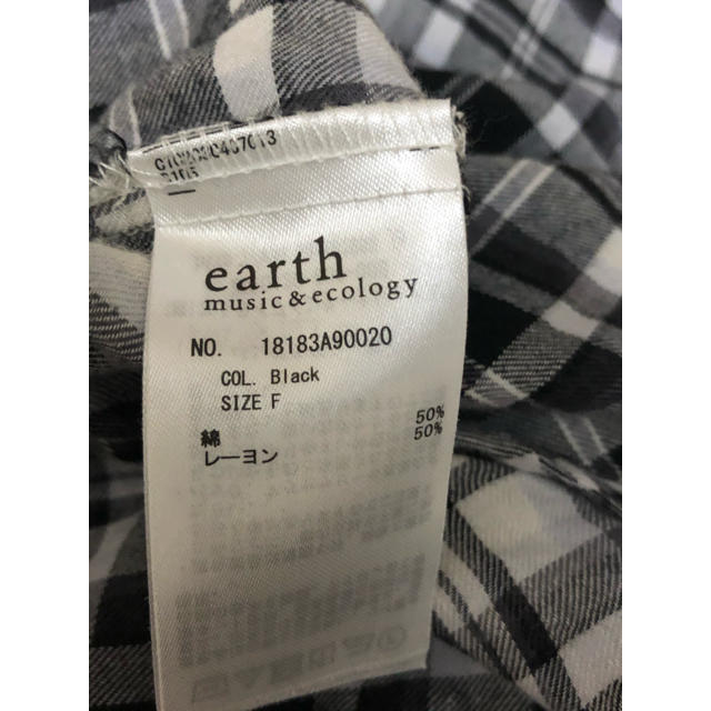 earth music & ecology(アースミュージックアンドエコロジー)のearth チェックシャツ 七分袖 レディースのトップス(シャツ/ブラウス(長袖/七分))の商品写真