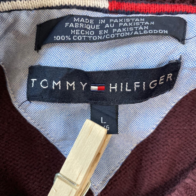 TOMMY HILFIGER(トミーヒルフィガー)のトミーフィルフィガー ニット セーター ワンポイント フルジョ 90s 90年代 メンズのトップス(ニット/セーター)の商品写真