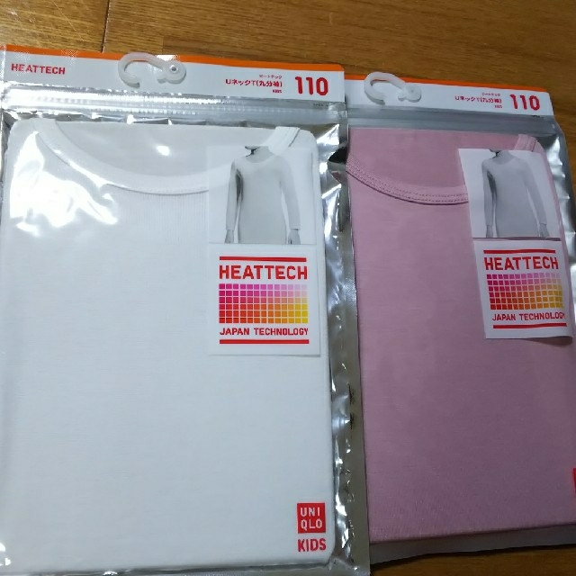 UNIQLO(ユニクロ)のユニクロ ヒートテック長袖110・２枚セット キッズ/ベビー/マタニティのキッズ服女の子用(90cm~)(下着)の商品写真