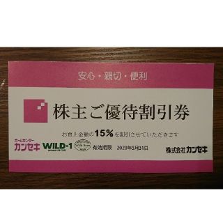 スノーピーク(Snow Peak)のwild-1 カンセキ 15%off 優待券 2枚セット(ショッピング)