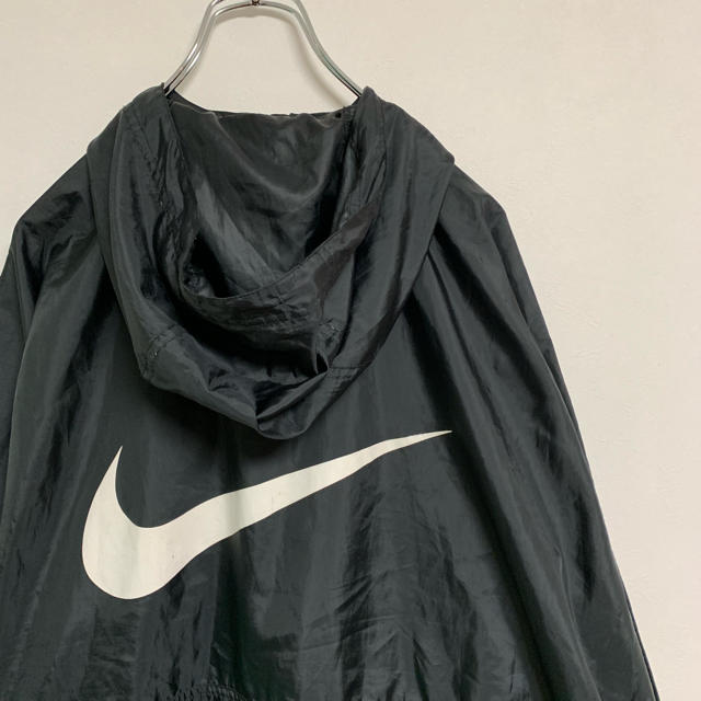 90s NIKE ハーフジップ ナイロンジャケット デカロゴ