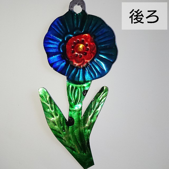 メキシコ雑貨 ブリキ オーナメント 壁掛け メキシコ インテリア雑貨 【花】の通販 by リボンブルーs shop｜ラクマ