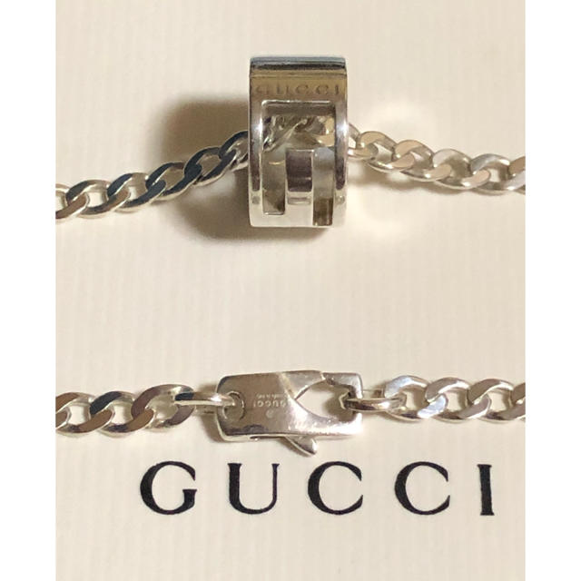 Gucci - GUCCI グッチ 正規品 シルバー G リング ネックレス 中古 美品