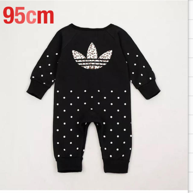 adidas(アディダス)のadidas風ブラックドットロンパース95cm キッズ/ベビー/マタニティのキッズ服男の子用(90cm~)(パンツ/スパッツ)の商品写真