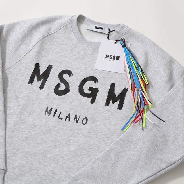 MSGM(エムエスジイエム)のMSGM メンズ トレーナー ペイントロゴ MM104 Sサイズ GRAY メンズのトップス(スウェット)の商品写真