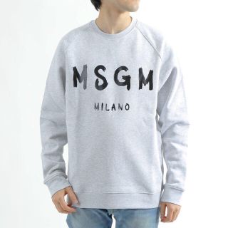 エムエスジイエム(MSGM)のMSGM メンズ トレーナー ペイントロゴ MM104 Sサイズ GRAY(スウェット)