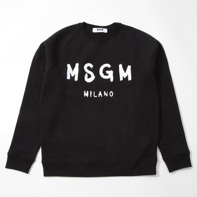 MSGM メンズ トレーナー ペイントロゴ MM104 Mサイズ BLACKスウェット