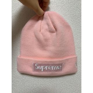 シュプリーム(Supreme)のsupreme boxlogo ビーニー ピンク(ニット帽/ビーニー)