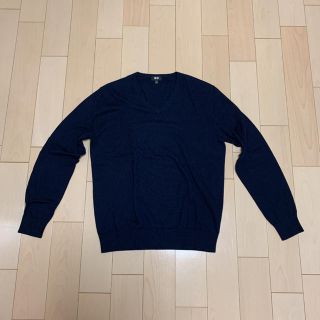 ユニクロ(UNIQLO)のコットンカシミアＶネックセーター(ニット/セーター)