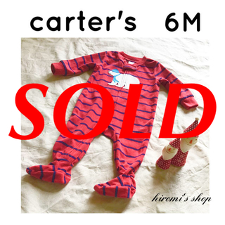 カーターズ(carter's)の【ベビー用】カーターズ 60cm ロンパース カバーオール 6M 赤 レッド(ロンパース)