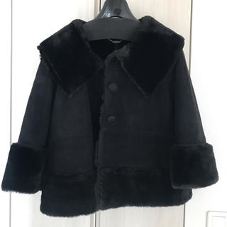 アニエスベー フェイクファー ジャケット コート 羽織り ブラック サイズ3 黒