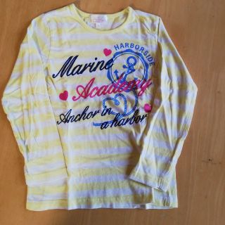 マザウェイズ(motherways)のイエローボーダー(mother ways)ロングTシャツ(Tシャツ/カットソー)