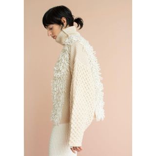 【LEINWANDE】 Loop Turtle Knit／White