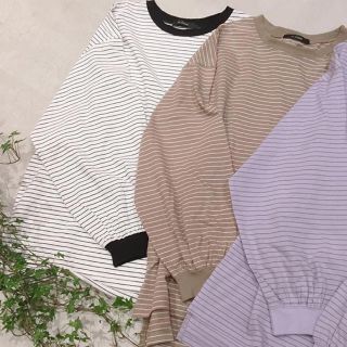 ダブルクローゼット(w closet)のダールネックビックボーダーt(Tシャツ(半袖/袖なし))