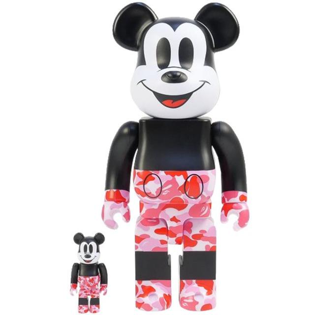 A BATHING APE(アベイシングエイプ)のpink ☆ ape mickey be@rbrick 100% 400% エンタメ/ホビーのフィギュア(その他)の商品写真