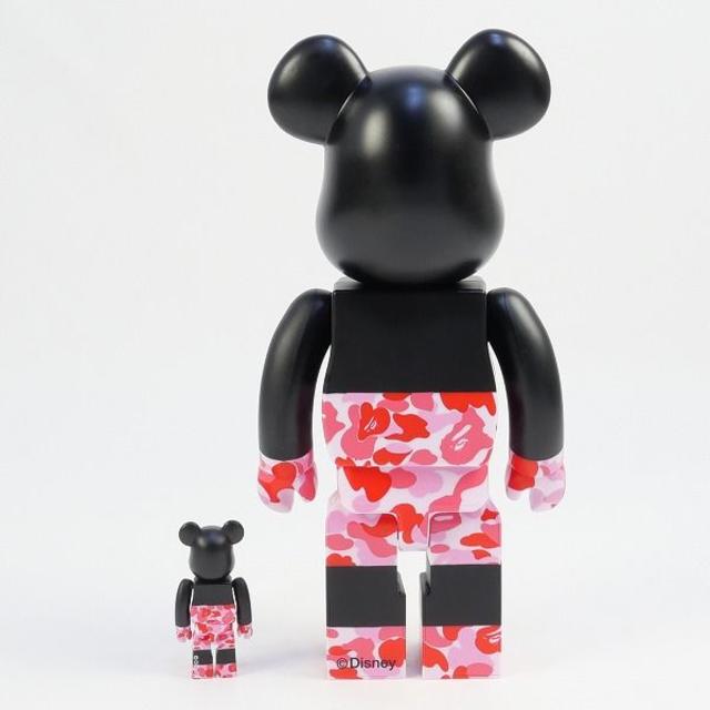 A BATHING APE(アベイシングエイプ)のpink ☆ ape mickey be@rbrick 100% 400% エンタメ/ホビーのフィギュア(その他)の商品写真