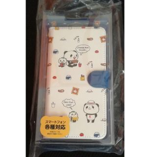 ラクテン(Rakuten)のお買いものパンダ  手帳型マルチケース ホワイト×ブルー Lサイズ(キャラクターグッズ)