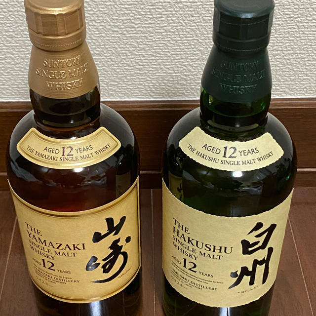 食品/飲料/酒サントリー　旧ラベル山崎12年白州12年 セット