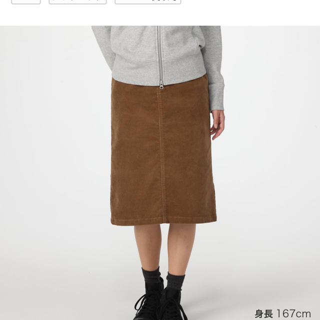 MUJI (無印良品)(ムジルシリョウヒン)のオーガニックコットン混コーデュロイタイトスカート レディースのスカート(ひざ丈スカート)の商品写真