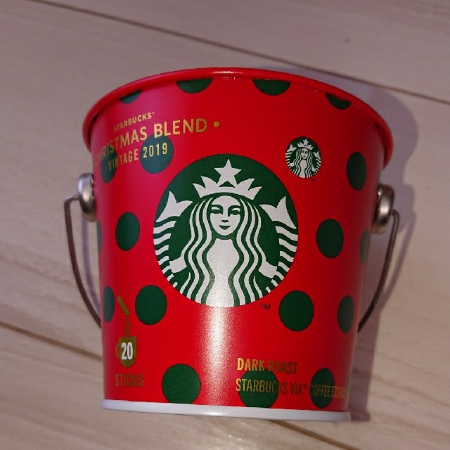 Starbucks Coffee(スターバックスコーヒー)のスターバックス 2019 クリスマス VIA 缶 バケツ スタバ インテリア/住まい/日用品のインテリア小物(小物入れ)の商品写真