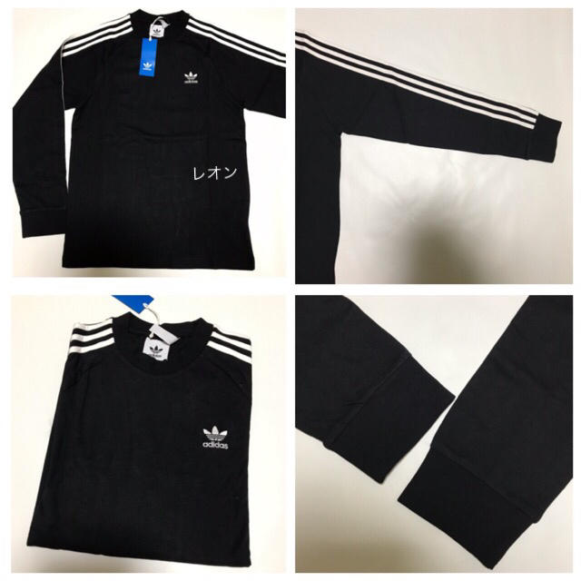 adidas(アディダス)の【メンズＯ(XL)】黒　3ストライプ　ロングスリーブＴシャツ メンズのトップス(Tシャツ/カットソー(七分/長袖))の商品写真