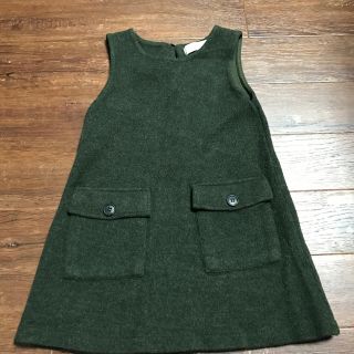 ザラキッズ(ZARA KIDS)のZARA kids  カーキウールワンピ(ワンピース)