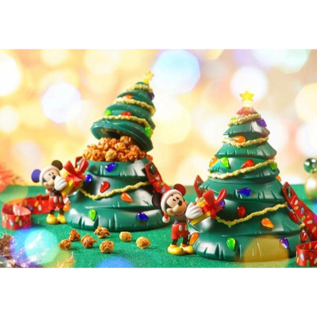 香港ディズニー限定！ミッキークリスマスツリー型ポップコーンバゲット⭐️おまけ付きキャラクターグッズ