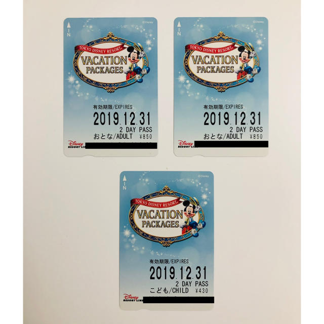 Disney(ディズニー)のディズニーリゾートライン　2day pass  チケットの施設利用券(遊園地/テーマパーク)の商品写真