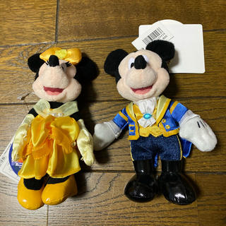 ディズニー(Disney)の31周年　ミッキー　ミニー　美女と野獣 ぬいぐるみバッジ(キャラクターグッズ)