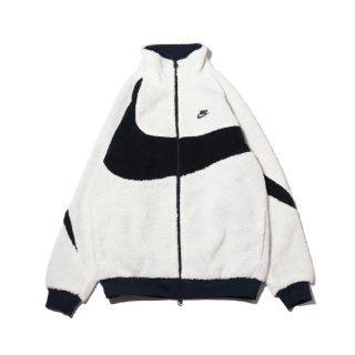 NIKE big swoosh boa jacket 白 黒 white XL