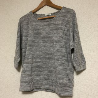 【fredy couleur】ニット 7分丈 グレー ゴールドラメ used品(カットソー(長袖/七分))