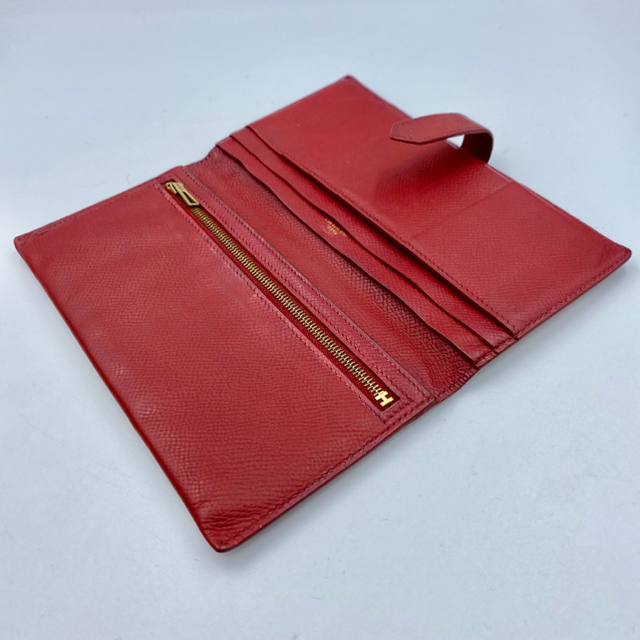 Hermes(エルメス)の【美品】エルメス／長財布／べアン／ルビー(レッド)／□C刻印 レディースのファッション小物(財布)の商品写真