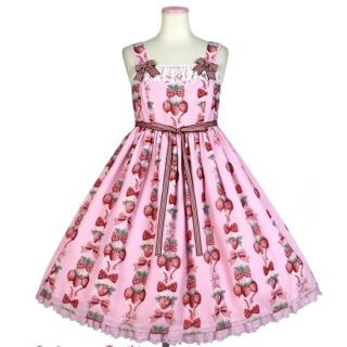 アンジェリックプリティー(Angelic Pretty)の新品未使用❤︎Strawberry doll ジャンパースカート ピンク(ひざ丈ワンピース)