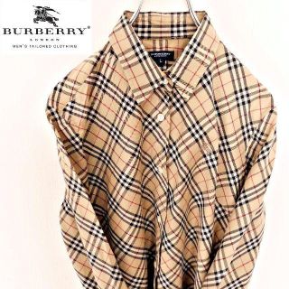 バーバリー(BURBERRY)のバーバリー シャツ ノバチェック柄 ベージュ 刺繍ロゴ L(シャツ/ブラウス(長袖/七分))