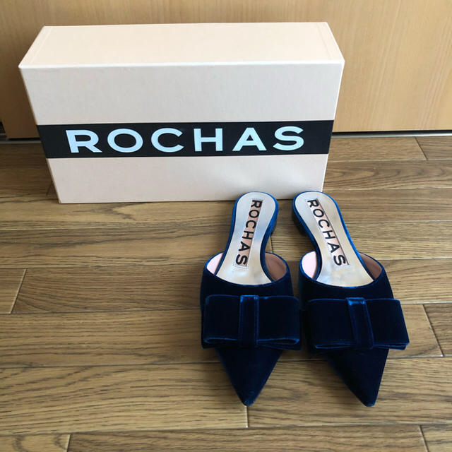 ROCHAS ロシャス　リボンフラットミュール