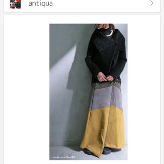 アンティカ(antiqua)のantiqua　完売品　配色レトロスカート(ロングスカート)