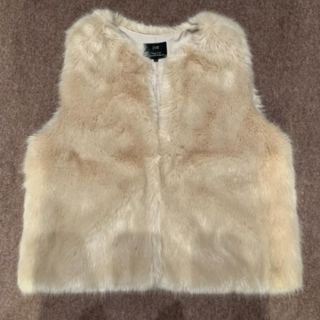 大きいサイズ44✨23区♡エコファーベスト　カシミヤ　異素材ミックス　2XL