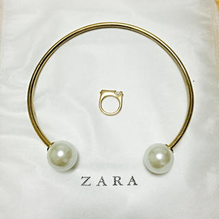 ザラ(ZARA)のZARAパール ネックレス リングset(リング(指輪))