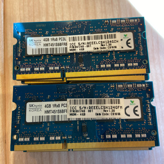 sk hynix ノートPC用DDR3 メモリ 4GB 10枚セット