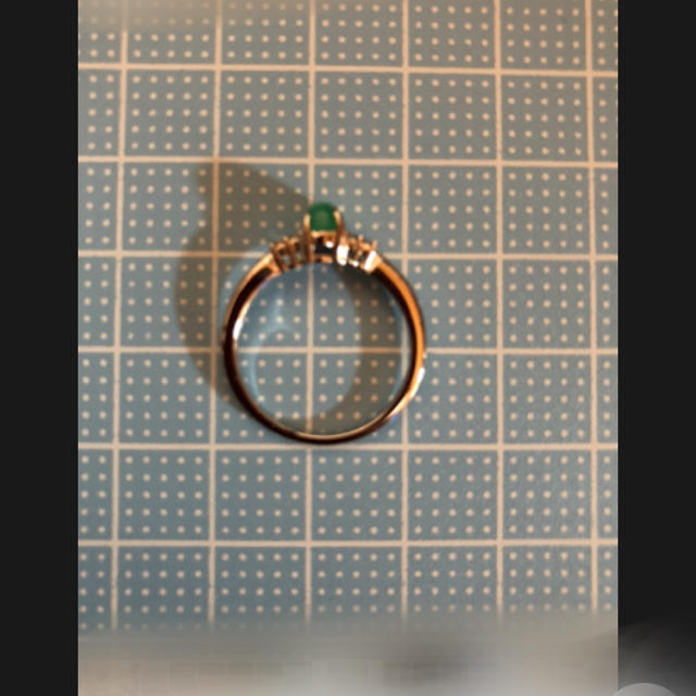 PT950 コロンビア産エメラルドキャッツアイ、ダイアモンドリング レディースのアクセサリー(リング(指輪))の商品写真