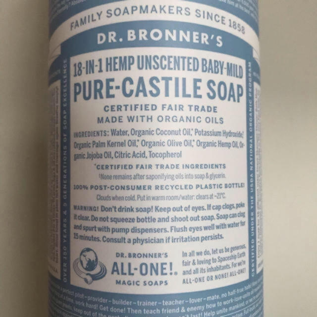 Dr.Bronner(ドクターブロナー)の★Dr.Bronner's★ 米国 ドクターブロナー マジックソープ 944ml コスメ/美容のボディケア(ボディソープ/石鹸)の商品写真