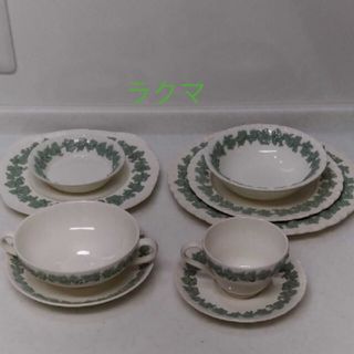 ウェッジウッド(WEDGWOOD)のウエッジウッド クイーンズウェア オフホワイト/セラドン セット(食器)