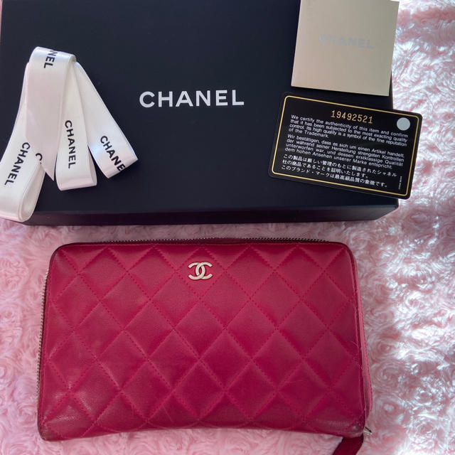 CHANEL 長財布 ピンク オーガナイザー - 財布
