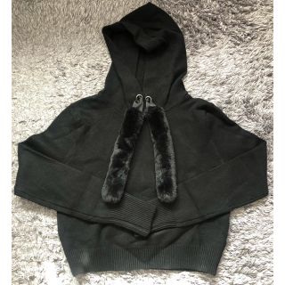 ザラ(ZARA)の翔子様専用【新品】zara ニットパーカー 黒(パーカー)