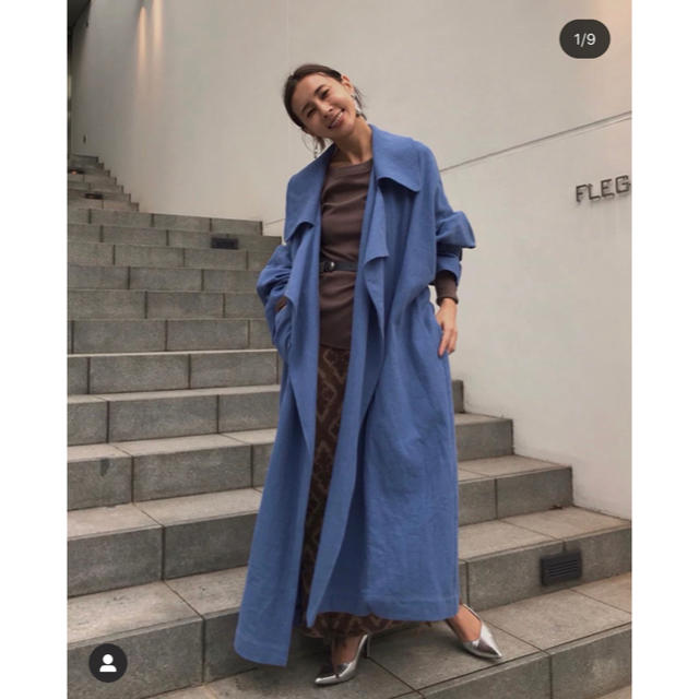 Ameri vintage BIG COLLAR LONG COAT