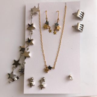 星　ピアス、ネックレス、ブレスレットセット(ピアス)